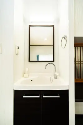 a bathroom with a sink and a mirror at 39, Kanegafuchi 2, Entire house for rent, \u9418\u30f6\u6df52 in Tokyo