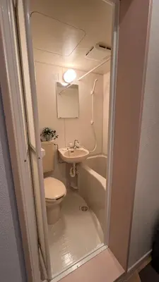a small bathroom with a toilet and a sink at \u30b7\u30a8\u30eb\u30b3\u30fc\u30c8\u3000\u30b5\u30f3\u30b7\u30e3\u30a4\u30f3 in Tokyo