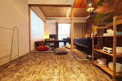 a room with a room with a bed and a table at Shinjuku 3 min walk from station #projector OH2-3 in Tokyo