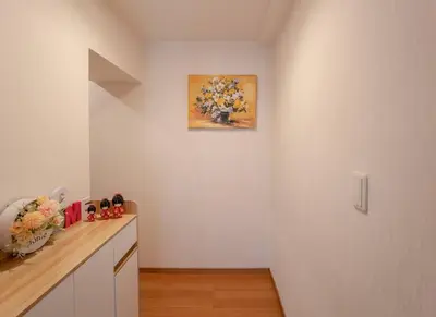 a kitchen with a counter and a painting on the wall at 12 MIN walk to Shinjuku STR ,6 MIN Higashishinjuku ,nearest kabukicho ,shinjuku oen, in Tokyo
