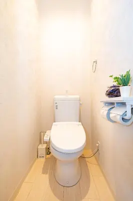 a bathroom with a white toilet in a room at 5, Kikukawa, Entire house for rent, \u83ca\u5ddd in Tokyo