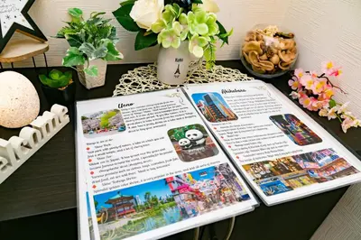 a table with a magazine on a table with a table at 5, Kikukawa, Entire house for rent, \u83ca\u5ddd in Tokyo