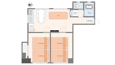 a floor plan of a small house at V Close to Shinjuku Kabukicho Korean Town FrWIFI E in Tokyo