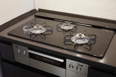 a stove top with two burners on top of it at Luxury stay at Himonya House in Tokyo