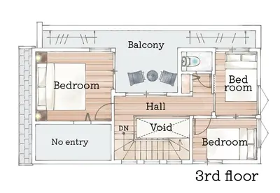 a floor plan of a tiny house at Luxury stay at Himonya House in Tokyo