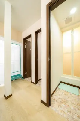 an empty room with a door and a window at 22, Itabashi, Entire house for rent, \u677f\u6a4b in Tokyo