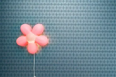 a pink balloon with a flower on a wall at 49, Yotsugi 2, Entire house for rent, \u56db\u3064\u67282 in Tokyo