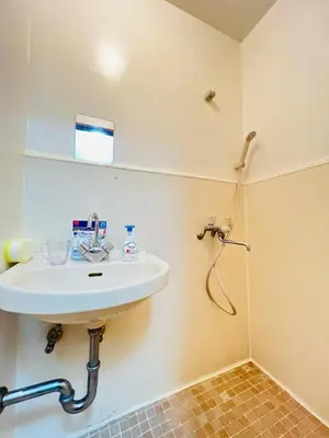 a bathroom with a sink and a shower at Lucerne - Vacation STAY 17128 in Tokyo