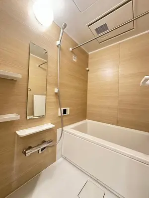 a bathroom with a bath tub and a shower at SOLASIA residence \u5317\u4e0a\u91ce601 in Tokyo