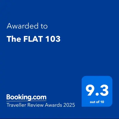 a screenshot of a cell phone with the text upgraded to the flat at The FLAT 103 in Tokyo