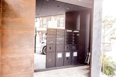 a bunch of lockers in a building with at The best choice for accommodation in Yoyogi SoYk in Tokyo