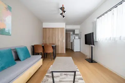 a living room with a couch and a table at \u30a2\u30a4\u30ea\u30b9\u62bc\u4e0a in Tokyo