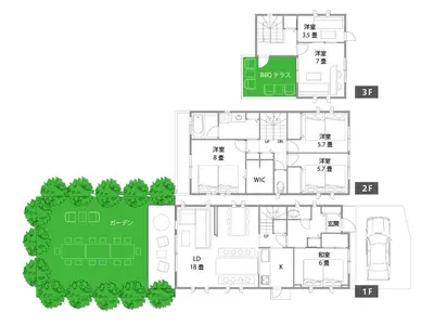 a floor plan of a house at KandoStay TOKYO\u30c6\u30e9\u30b9 in Tokyo