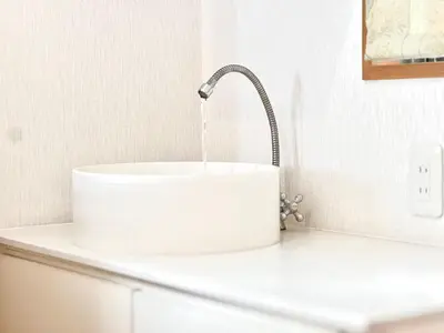 a white sink with a faucet on a counter at Nishiwaseda 501-SJ0185 in Tokyo