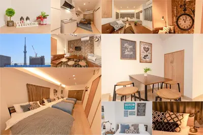 a collage of photos of a apartment at ASAHI-Entire building reserved in Tokyo