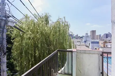 a tree on the balcony of a building at HATa in Tokyo