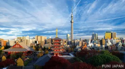a view of a city with a tower in the background at Lapis House 201 - 2F in Tokyo