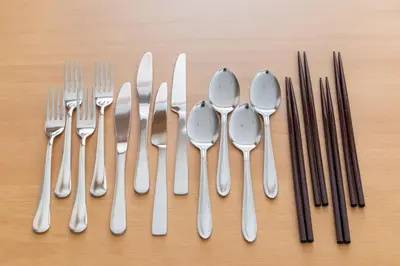 a group of silver utensils sitting on top of a table at Shinjuku-ku - House - Vacation STAY 17230 in Tokyo