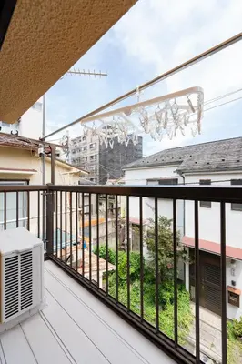 a balcony with a view of a street at Shinjuku-ku - House - Vacation STAY 17230 in Tokyo