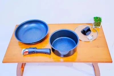 a wooden table with two blue bowls on it at #41 -Japanese-Retreat Inn- \u5800\u5207 in Tokyo