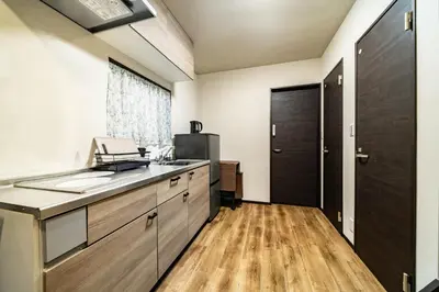 a kitchen with a sink and a counter top at 72, Nakanobu A, Entire house for rent, \u4e2d\u5ef6A in Tokyo