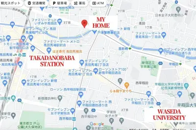 a map of my home at \u30b7\u30e3\u30f3\u30c6\u9ad8\u7530\u99ac\u583431 in Tokyo
