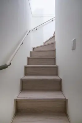 a staircase in a house with a skylight at pufuka Higashi Mukojima 4 in Tokyo