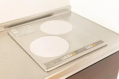two white disks sitting on top of a counter at Michiko House in Tokyo