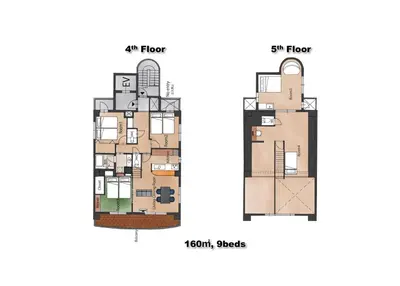 a floor plan and elevation of a building at Hotel Iemirai Nakano Penthouse - SHINJUKU 12min train ride in Tokyo