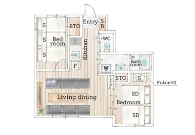 a floor plan of a house at BH Terace 102 - Vacation STAY 17368 in Tokyo