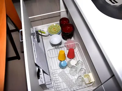 an open refrigerator with food and drinks in it at Mizunokatachi Nishiarai -\u6c34\u306e\u304b\u305f\u3061 \u897f\u65b0\u4e95 - \u6d45\u8349\u3084\u4e0a\u91ce\u307e\u3067\u7d0420\u5206 \u7121\u6599Wi-Fi 2LDK\u3067\u5bb6\u65cf\u5c64\u306b\u304a\u3059\u3059\u3081 in Tokyo