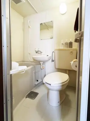a small bathroom with a toilet and a sink at \u5f25\u751f\u753a1\u4e01\u76ee206 in Tokyo