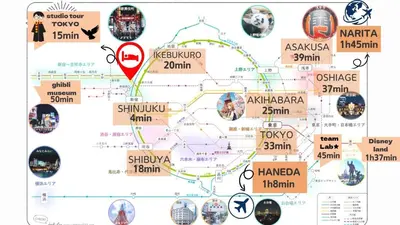 a map of china with a red marker at \u5f25\u751f\u753a1\u4e01\u76ee\u6238\u5efa in Tokyo
