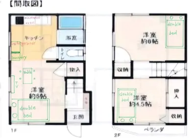 a floor plan of a house at B & K Nakanosakaue in Tokyo