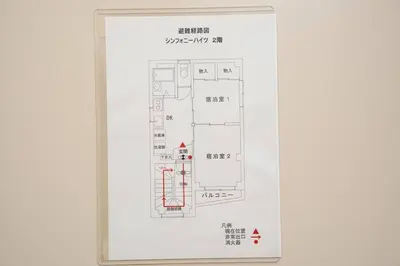 a drawing of a floor plan of a building at 2\u968e \u5c0f\u5ca9\u99c5\u5f92\u6b6915\u5206 \u53ce\u5bb94\u4eba \u6210\u7530\u7fbd\u7530\u304b\u3089\u30d0\u30b9\u76f4\u901a in Tokyo