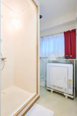 a mirror in a room with a tv and a desk at N1-2Shinjuku luxury house with EV Max6P in Tokyo