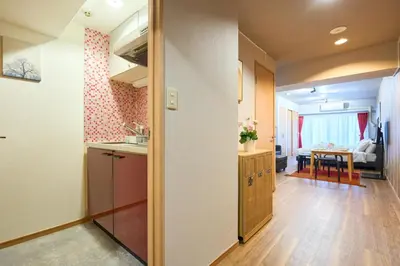 a kitchen and living room with a dining room at N1-2Shinjuku luxury house with EV Max6P in Tokyo