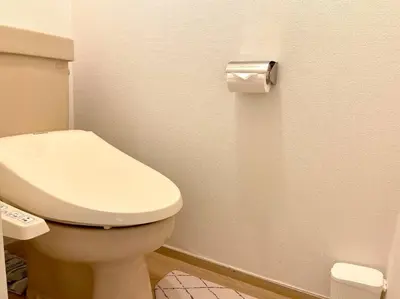 a bathroom with a toilet and a roll of toilet paper at \u65b0\u5bbf\u4e00\u7ad95\u5206\u949f-101-\u9910\u9986\u8d2d\u7269\u8857-\u5b89\u9759\u54c1\u8d28\u516c\u5bd3-\u76f4\u8fbe\u7687\u5c45\u79cb\u53f6\u539f in Tokyo