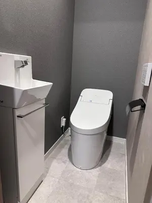 a bathroom with a white toilet and a sink at COTO Premium Shibuya B in Tokyo
