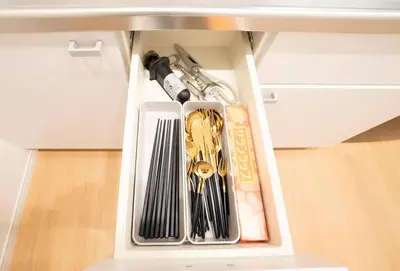 a drawer in a cupboard with aventricular at \u82b1\u5bbf\u6d45\u8349\u4e8c\u756a Hanayado Asakusa2 in Tokyo