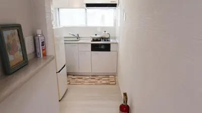a small kitchen with a sink and a sinkessment at Mizuken Home in Tokyo