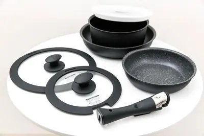 a frying pan and a mortar and pestle on a plate at FIKA Shibuya Honmachi 102 in Tokyo