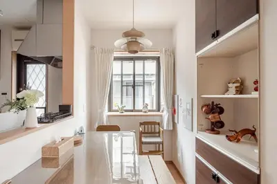 a kitchen with a table and a window in it at Tokoryokan - Takasago - Vacation STAY 58684v in Tokyo