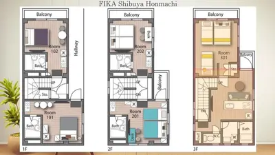 a floor plan of a house at FIKA Shibuya Honmachi 301 in Tokyo