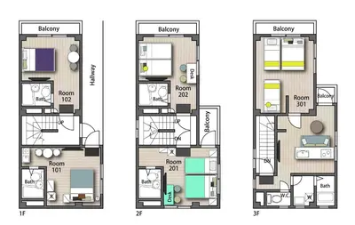 a floor plans of a house at FIKA Shibuya Honmachi Entire building in Tokyo