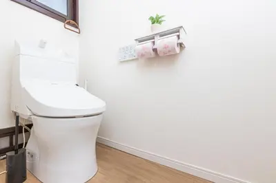 a bathroom with a white toilet in a room at Zen Home AKABANE in Tokyo