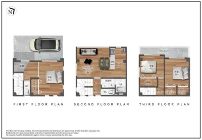 a page of a floor plan of a room at TRILOOP Higashi-Shinjuku in Tokyo