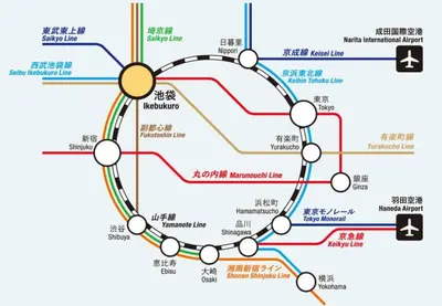 a map of the subway system in china at The Geminis Ikebukuro301 in Tokyo