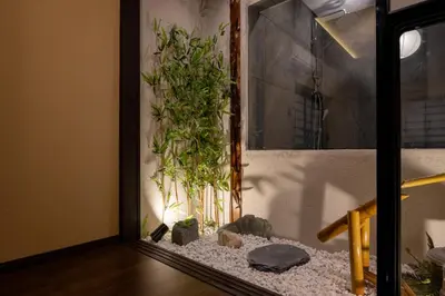 a aquarium with a plant and rocks in it at Asakura Ninja House Tokyostoryhotel, Tokyo Skytree in Tokyo