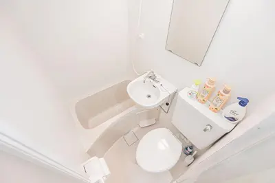 a bathroom with a white toilet and a sink at mori house\u897f\u304c\u4e18 in Tokyo